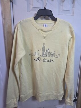 Chi Town Yellow Crewneck Cashmere Sweatshirt